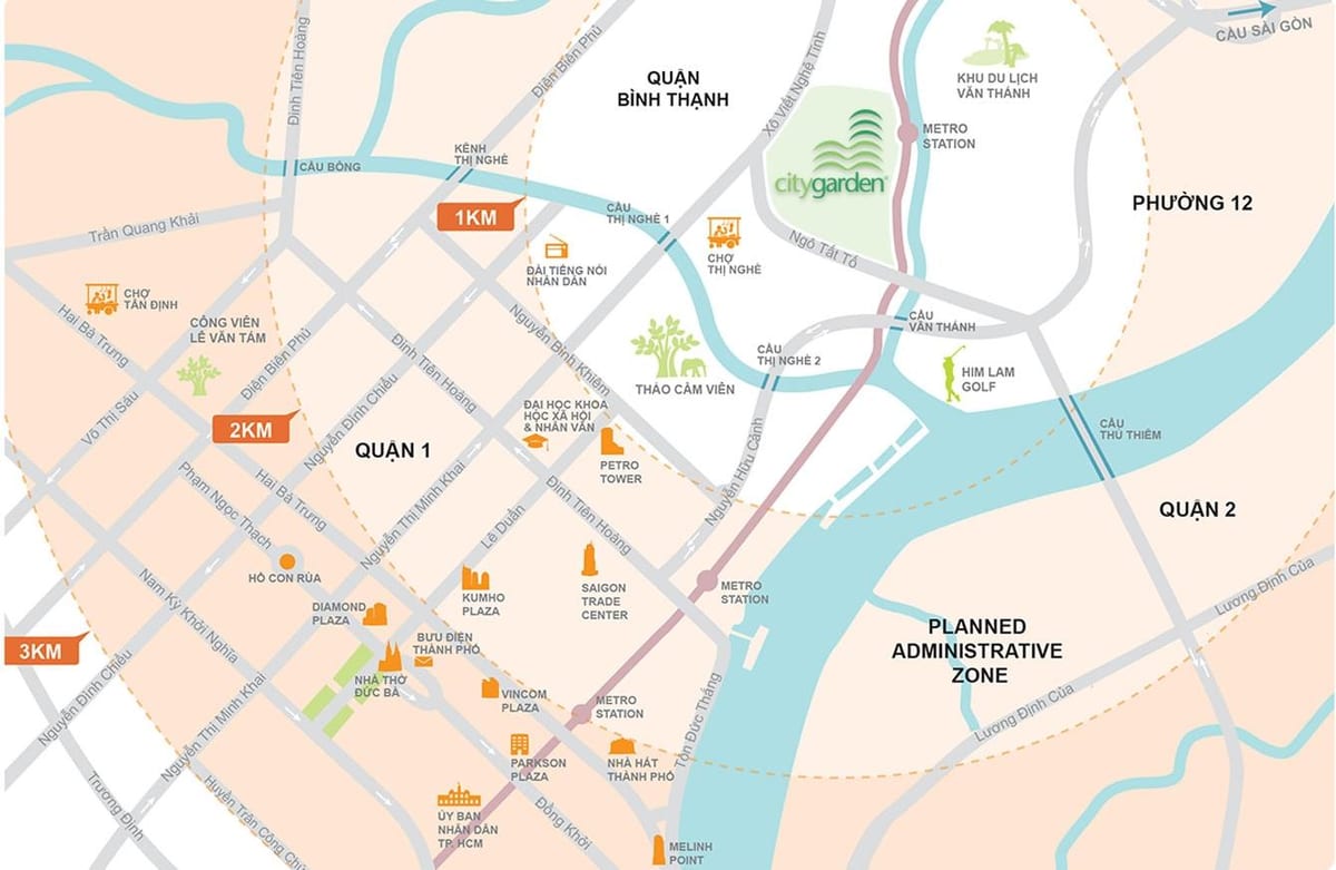 Mappa di binh thanh district