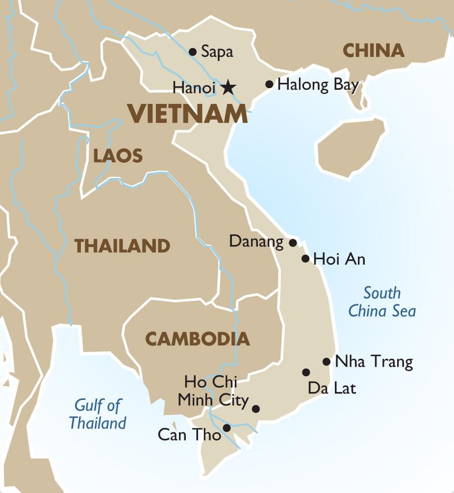 il vietnam di ho chi minh mappa