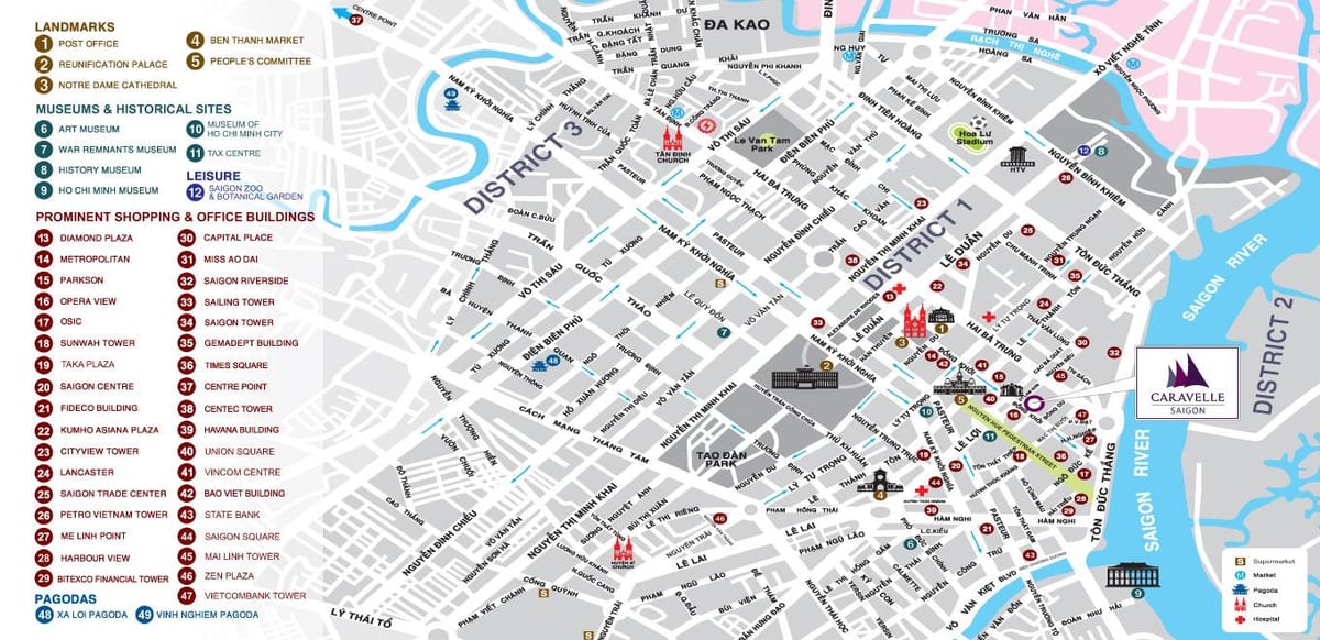 mappa di distretto 1 di ho chi minh city