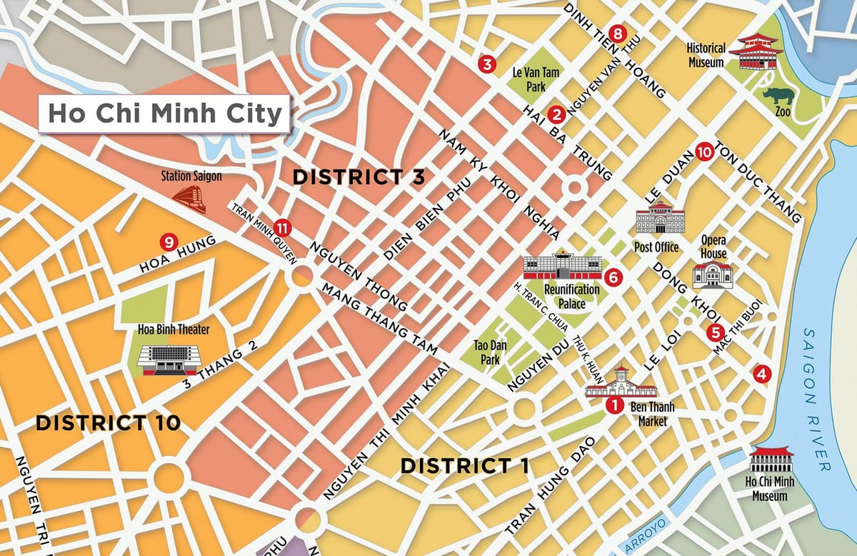 mappa di distretto 1 saigon