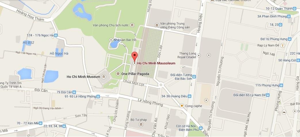Mappa del mausoleo di ho chi minh