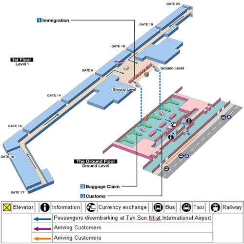 aeroporto di saigon mappa