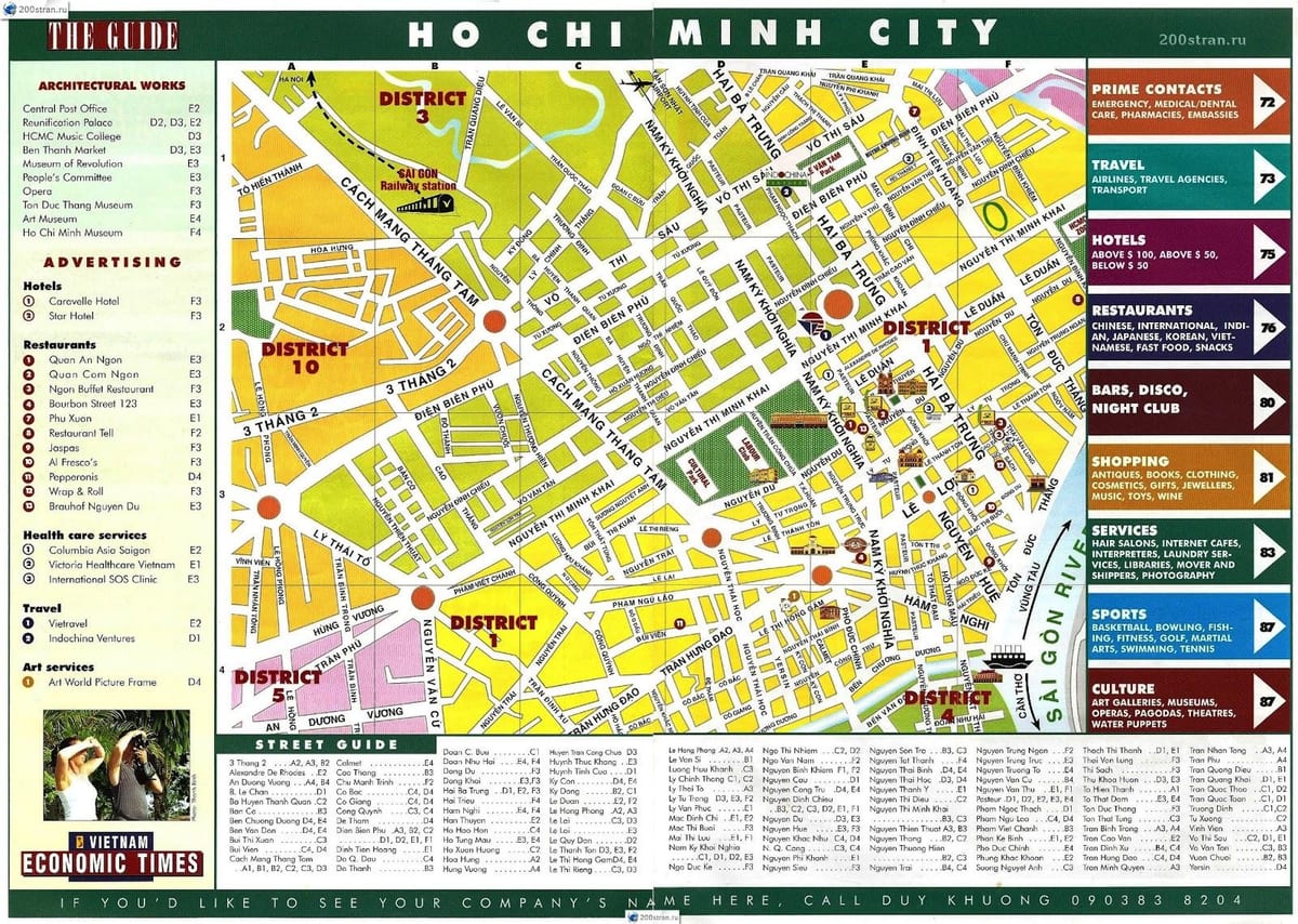 mappa della città di ho chi minh, vietnam