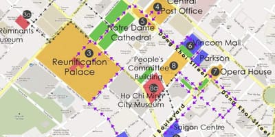Ho chi minh city tour a piedi mappa