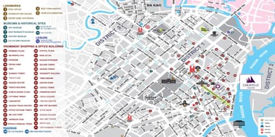 Mappa di distretto 1 di ho chi minh city