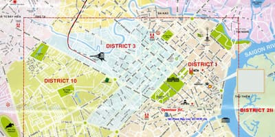 Mappa della città di ho chi minh city district 1