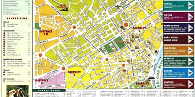 Mappa della città di ho chi minh, vietnam